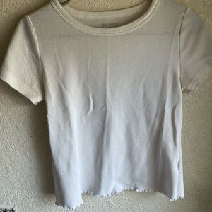 Old Navy White Waffle Knit Crop T-Shirt
